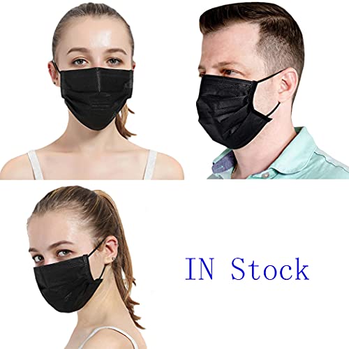 NNPCBT 500PCS 3 ply black disposable masks filter mask