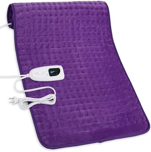 Heating Pad-Electric Heating Pads for Back,Neck,Abdomen,Moist Heated Pad for Shoulder,Knee,Hot Pad for Arms and Legs,Dry&Moist Heat & Auto Shut Off(Dark Purple, 33''×17'')