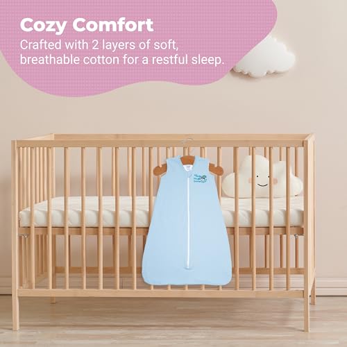 Magic Sleepsuit Baby Merlin's Cotton Baby Swaddle Transition Product - Soft and Cozy Design, Double Zipper for Easy Diaper Changes, Promotes Safe Sleep, 3-6 Months - Cream - Small 12-18lbs