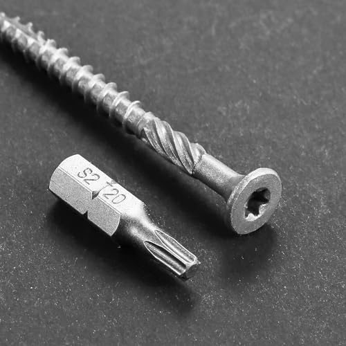 8 * 1-1/4" 304 Stainless Steel Deck Screws, (520pcs) 2 lbs.Exterior Wood Screws, Rust Resistant epoxy Coated, Bronze, T20 Star Bit