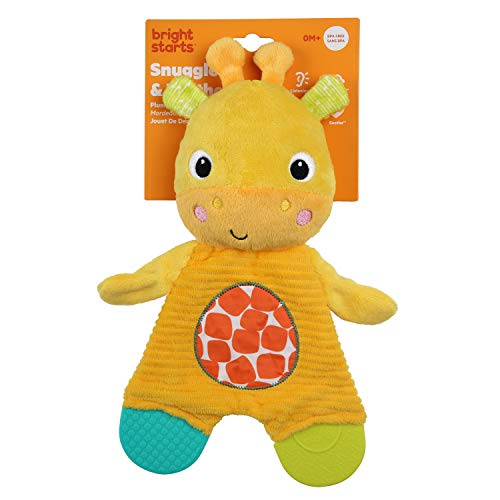 Bright Starts Snuggle & Teethe BPA-Free Crinkle Teething Plush Baby Toy - Giraffe (Pack of 6)