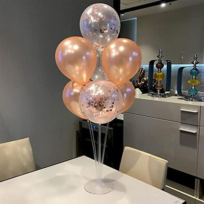 Rose Gold Balloon Stand Centerpiece Table Decorations for Birthday Anniversary Engagement Wedding Bridal Shower Graduation Mother's Day Party Decorations(Rose gold set4)