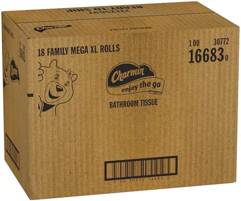 Charmin Toilet Paper Ultra Strong Clean Touch, 18 Family Mega XL Rolls = 126 Regular Rolls