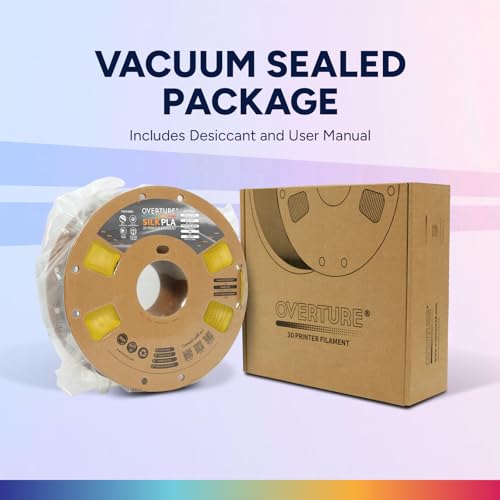 OVERTURE Silk Filament PLA 1.75mm Clog-Free Shiny 3D Printer Filament, 1kg Spool (2.2lbs), Dimensional Accuracy +/- 0.02 mm, Fit Most FDM Printer(Silk Gold)