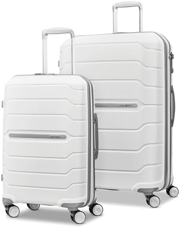 Samsonite Freeform Hardside Expandable with Double Spinner Wheels,White, 2-Piece Set (21/28)