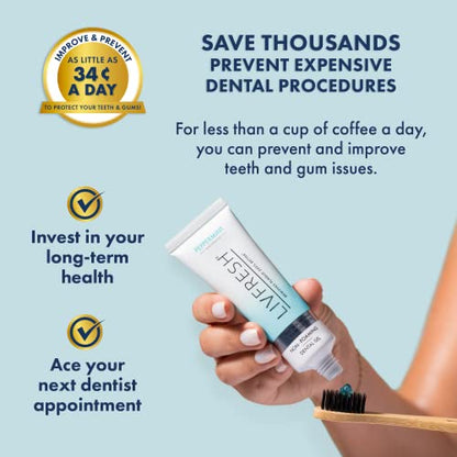 Toothpaste Gel, Clinically Proven to Remove Plaque 250% Better, Improves Gum Health 190% Better, Prevents & Reduces Tartar, Peppermint