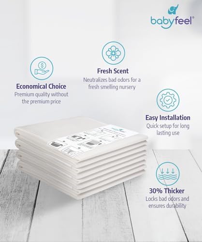 Babyfeel Refills Compatible with DEKOR CLASSIC Diaper Pails | 4 Pack | Exclusive 30% Extra Thickness | Diaper Pail Refills with Powerful Odor Elimination | Powder Scent | Holds up to 1980 Diapers