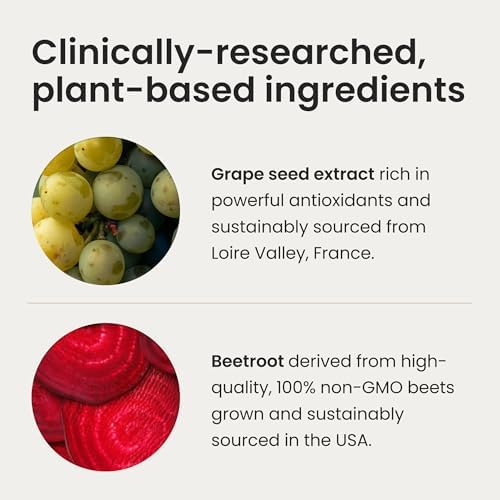 HumanN SuperBeets Heart Chews, Nitric Oxide and Blood Pressure Support, Grape Seed Extract & Non-GMO Beet Root Powder Energy, Pomegranate Berry Flavor, 120 Count