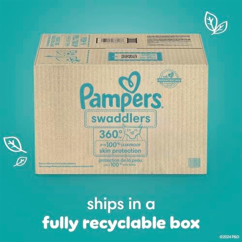 Pampers Diapers - Swaddlers 360 - Size 5, 116 Count, for up to 100% Leakproof Premium Skin Protection (Packaging May Vary)