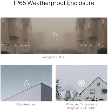 TP-Link Deco BE25-Outdoor BE5000 Dual-Band Wi-Fi 7 Outdoor Mesh WiFi Extender Unit | Up to 2,800 sq.ft | 2 * 2.5G PoE+ Ports, IP65 Waterproof, MLO| Multiple Mounting Options| Secure by Design, 1-Pack