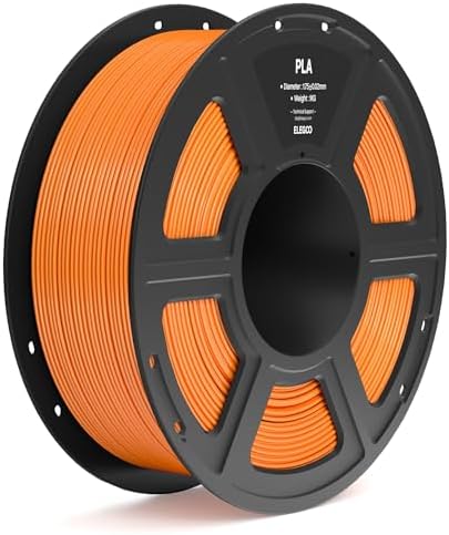 ELEGOO PLA Filament 1.75mm Orange 1KG, 3D Printer Filament Dimensional Accuracy +/- 0.02mm, 1kg Spool(2.2lbs) Fit Most FDM 3D Printers