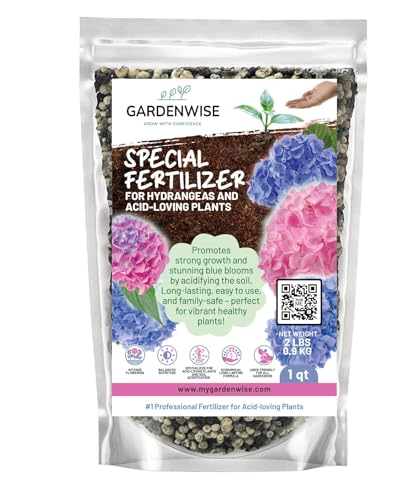 Slow Release Hydrangea Fertilizer with Iron & Sulfur – Indoor & Outdoor Soil Acidifier for Miracle Growth (1 qt)