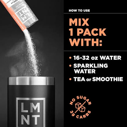 LMNT Zero Sugar Electrolytes - Grapefruit Salt | Drink Mix | 30 Count
