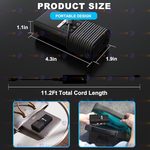 65W 45 Watt USB Type C Laptop Charger Compatible with Dell XPS 13, Latitude 5440 5540 5450 5420 7420 5520 E5440 E5430 5320 7440 5430 5530 7430 7450 Power Cord, Chromebook 3100 2in1 Computer AC Adapter