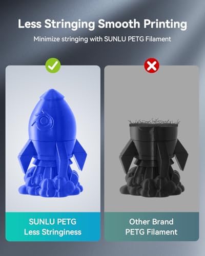 SUNLU 3D Printer Filament PETG Filament 1.75mm, Less Stringing Good Layer Adhesion High Toughness, PETG Filament 1.75 ±0.02mm, 1kg Spool(2.2lbs), Midnight