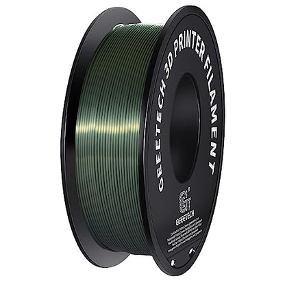 Geeetech Silk PLA Filament 1.75mm for 3D Printer, Dark Green Metal-Like Shiny PLA Filament 1kg (2.2lbs) Spool, Dimensional Accuracy +/- 0.02 mm,Metallic Silk Bronze