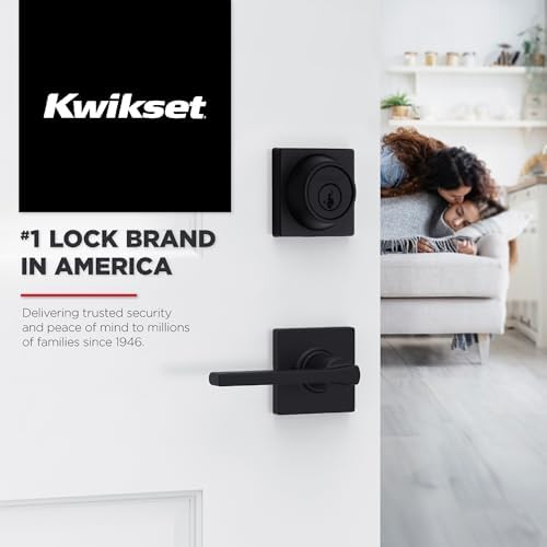 Kwikset Casey Interior Privacy Door Handle with Lock 10 Pack, Door Lever for Bathroom and Bedroom, Matte Black Reversible Keyless Turn Lock, with Microban Protection