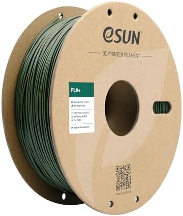 eSUN PLA+ Filament 1.75mm, 3D Printer Filament PLA Plus, Dimensional Accuracy +/- 0.03mm, 1KG Spool (2.2 LBS) 3D Printing Filament for 3D Printers, Olive Green