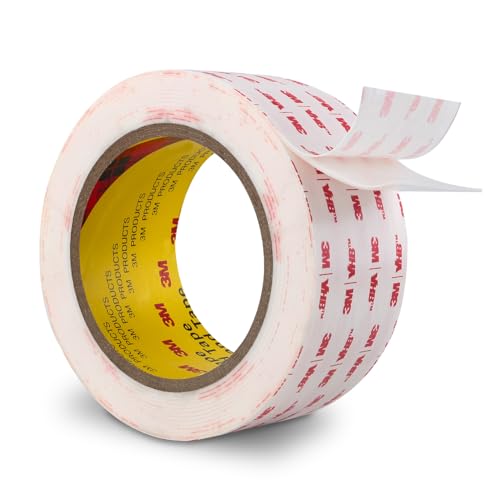 3M Double Sided Tape Heavy Duty 2''x15.4Ft VHB 0.043in Thick Mounting White 4950 Adhesive Waterproof Heat Resistant Foam Tape for Automotive Window Door and Sign Deco Nameplates Indoor Outdoor