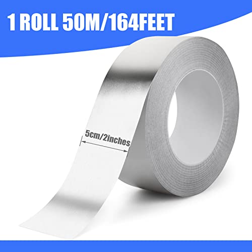 Romeda Aluminum Tape, 2 Inch x 164 Feet, Silver, 3.9 Mil, Heavy Duty, Heat & UV Resistant, HVAC & Ductwork