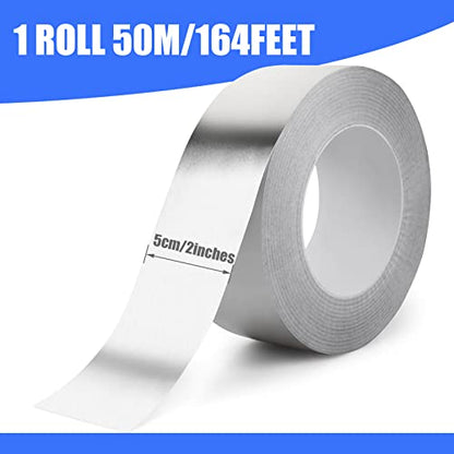 Romeda Aluminum Tape, 2 Inch x 164 Feet, Silver, 3.9 Mil, Heavy Duty, Heat & UV Resistant, HVAC & Ductwork