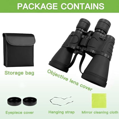 20x50 Binoculars for Adults,Compact Binocular High Power Easy Focus with Low Light Vision,Waterproof Binoculars for Bird Watching,Performances,Hunting,Sports Games,Travel with Carrying Bag