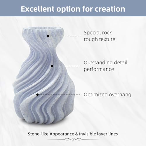 Geeetech Marble PLA Filament, Stone-Like Appearance, 1.75mm 3D Printing Filament 1kg(2.2lbs), Dimensional Accuracy +/- 0.02 mm, Marble White-Blue Stone Color, Fit Most FDM Printer