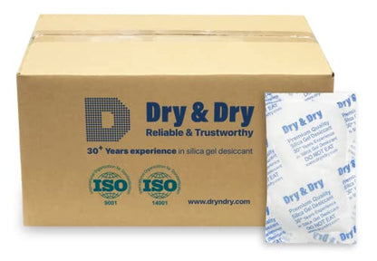 Dry & Dry 100 Gram [200 Packets] Silica Gel Packets Desiccants, Silica Packets - Rechargeable Silica Gel Packs, Desiccants Packets, Silica Gel