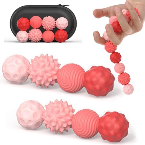 Silicone Magnetic Fidget Balls Toys, 8Pcs Attraction Textures Sensory Fidget Ball Toy with Silicone Shell for for Adults,Silent Desk Magnetic Stress Balls Fidget Toys, Stocking Stuffers for Teen Gifts