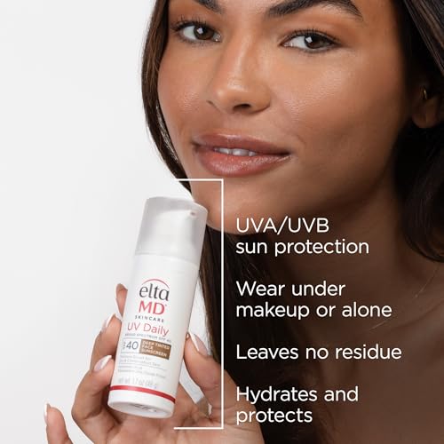 EltaMD UV Daily SPF 40 Tinted Face Sunscreen Moisturizer, Tinted Moisturizer for Face with SPF, Great for Dry, Combination, and Normal Skin