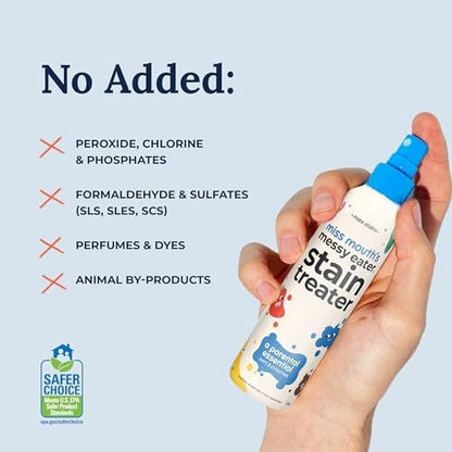 Miss Mouth's Messy Eater Stain Treater Spray - 4oz 2 Pack Stain Remover - Newborn & Baby Essentials - No Dry Cleaning Food, Grease, Coffee Off Laundry, Underwear, Fabric