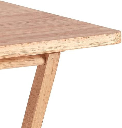 Amazon Basics Classic Foldable TV Dinner Tray Table with Storage Rack, 14.6 L x 19 W x 26 H inch, Natutral, 4-Pack