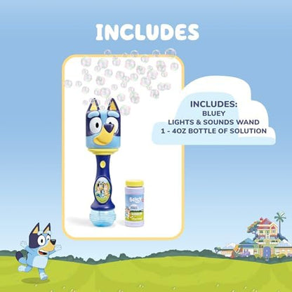 Little Kids BLUEY Light and Sound Musical Bubble Wand, Includes Bubble Solution
