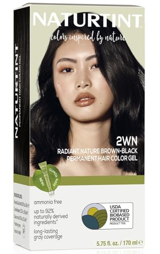 Naturtint 2WN Radiant Nature Brown Black Permanent Hair Color (Pack of 1), Ammonia Free, Vegan, Cruelty Free, up to 100% Gray Coverage, Long Lasting Results (Packaging may vary)