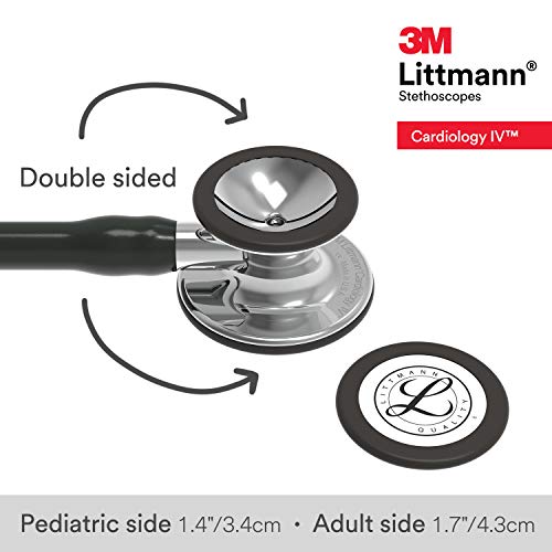 3M Littmann Cardiology IV Diagnostic Stethoscope, 6177, More Than 2X as Loud, Weighs Less, Stainless Steel Mirror-Finish Chestpiece and Stem, 27" Black Tube