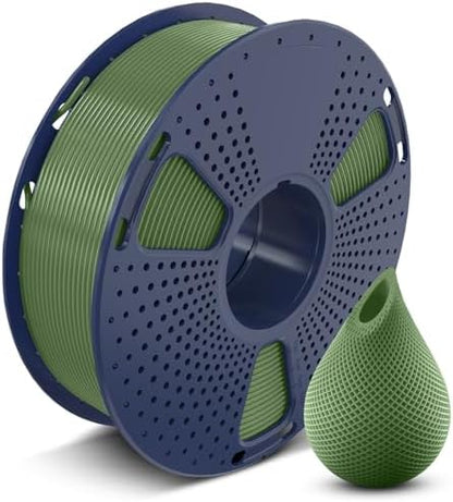 SUNLU 3D Printer Filament PETG Filament 1.75mm, Less Stringing Good Layer Adhesion High Toughness, PETG Filament 1.75 ±0.02mm, 1kg Spool(2.2lbs), Olive Green