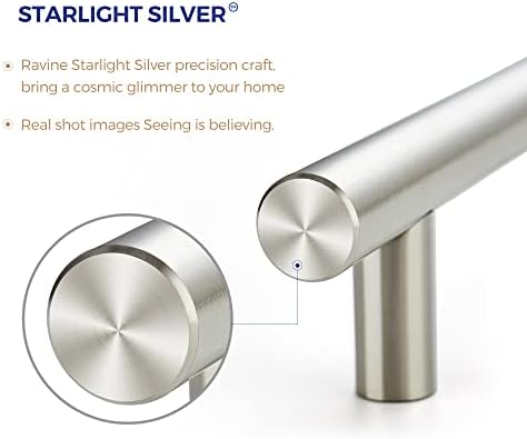 Ravinte 30 Pack 5'' Cabinet Pulls Brushed Nickel Stainless Steel Kitchen Drawer Pulls Cabinet Handles 3" Hole Center