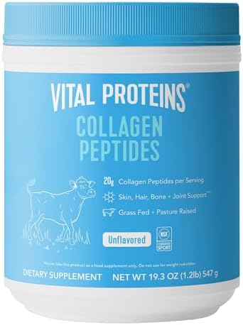 Vital Proteins Collagen Peptides Powder - Grass Fed Collagen Peptides for Hair, Nail, Skin, Bone & Joint Health, Unflavored, 27 Servings