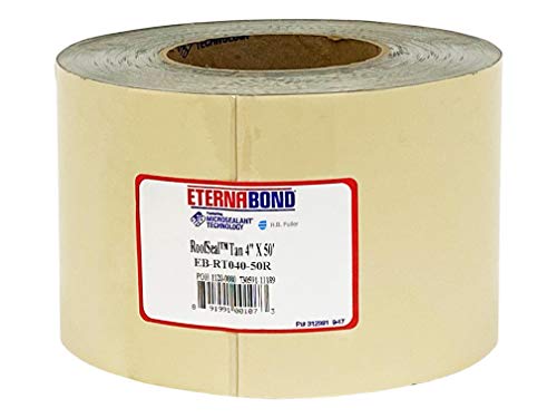 EternaBond RoofSeal Tan 4" x50' MicroSealant UV Stable RV Roof Seal Repair Tape | 35 mil Total Thickness - EB-RT040-50R - One-Step Durable, Waterproof and Airtight Sealant