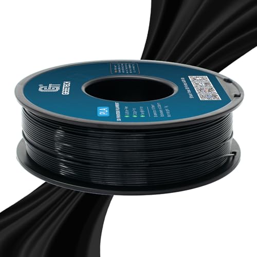 Geeetech Silk PLA Filament 1.75mm for 3D Printer, Metal-Like Shiny 3D Filament 1kg (2.2lbs) 1 Spool, Dimensional Accuracy +/- 0.02 mm, Metallic Black