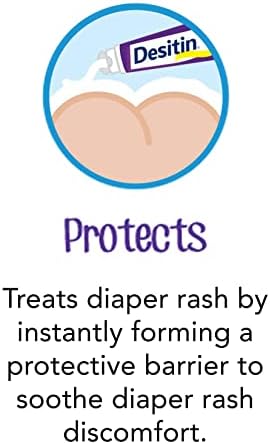 Desitin Maximum Strength Baby Diaper Rash Cream, 40% Zinc Oxide for Treatment, Relief & Prevention, Hypoallergenic, Phthalate- & Paraben-Free Paste, Protects Skin for 12 Hours, 4.8 oz (Pack of 2)