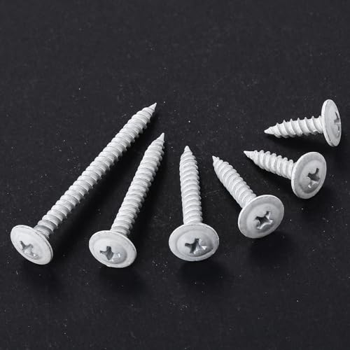 Wensilon(200 pcs)#8×1-1/4" Phillips Truss Head Wood Screws White Iron Quick Metal Self Tapping