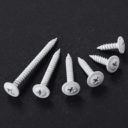 Wensilon(200 pcs)#8×1-1/4" Phillips Truss Head Wood Screws White Iron Quick Metal Self Tapping