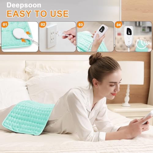 Heating Pad-Electric Heating Pads for Back,Neck,Abdomen,Moist Heated Pad for Shoulder,Knee,Hot Pad for Arms and Legs,Dry&Moist Heat & Auto Shut Off(Babygreen, 12''×24')