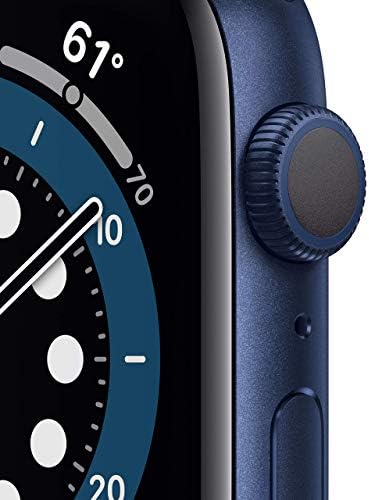 Apple Watch Series 6 (GPS, 44mm) - Blue Aluminum Case with Deep Navy Sport Band (Renewed)