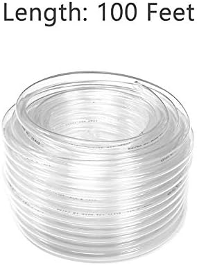 Eastrans 100ft x 3/8" Dia Clear Vinyl Tubing, Flexible Hybrid PVC Tubing Hose, Lightweight Plastic Tube UV Chemical Resistant Vinyl Hose, BPA Free and Non Toxic