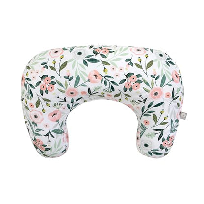 Boppy Nursing Pillow - Ergonomic Bottle & Breastfeeding Pillow with High, Firm, Large Area, Water-Repellent Cushion with Washable Cover; Baby Safety Alliance Verified - Pink Garden Flowers