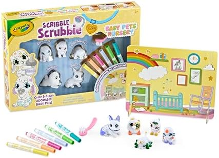 Crayola Scribble Scrubbie Baby Pets Nursery, Baby Animal Toys for Toddlers & Kids, Gift for Girls & Boys, Ages 3, 4, 5