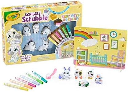 Crayola Scribble Scrubbie Baby Pets Nursery, Baby Animal Toys for Toddlers & Kids, Gift for Girls & Boys, Ages 3, 4, 5
