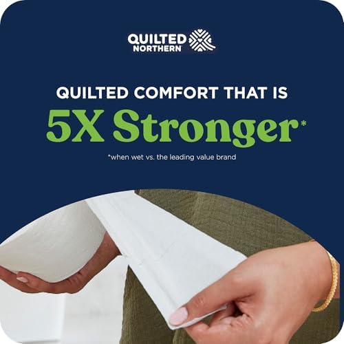 Quilted Northern Ultra Soft & Strong Toilet Paper, 8 Super Mega Rolls = 48 Regular Rolls, 5X Stronger*, Premium Soft Toilet Tissue